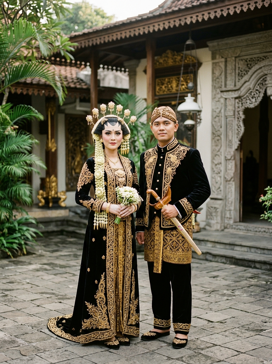 Potret Sekar dan Bagus dalam busana pengantin royal Kraton Yogyakarta
